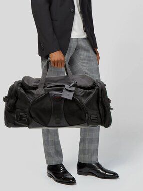 TUMI Leather Trim Canvas Carry-On DUFFLE BAG